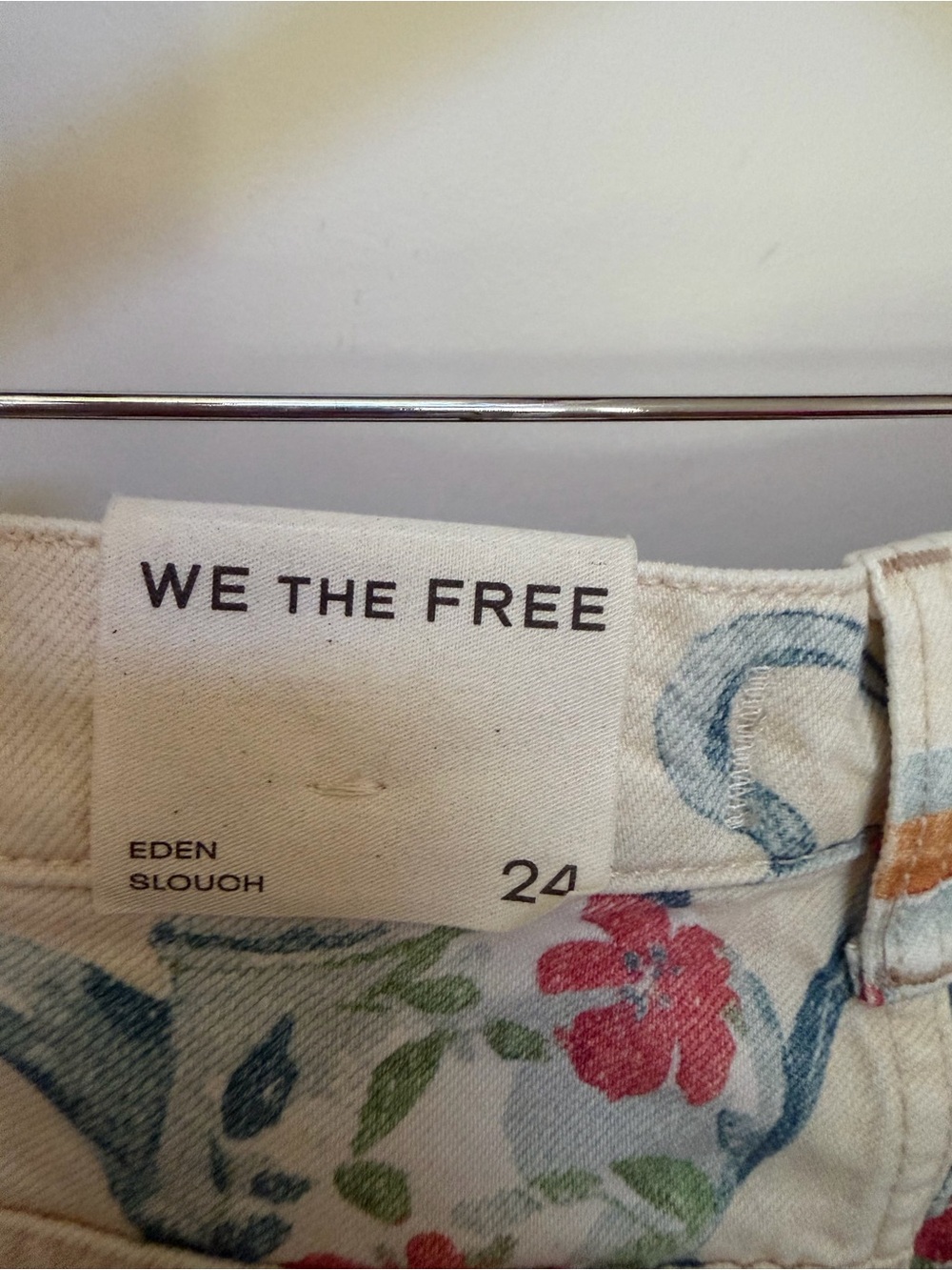 Free People Cream Wide-Leg Tea Party Print Jeans - Picture 7 of 7